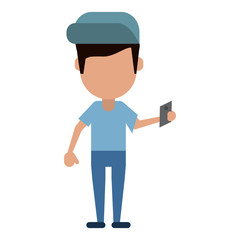young man with smartphone avatar
