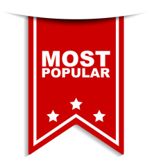 red vector banner most popular