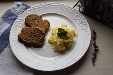 Homemade baked Ground pork Meatloaf with Spices
