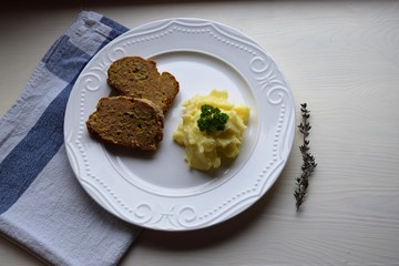Homemade baked Ground pork Meatloaf with Spices