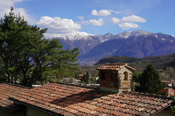 Fototapeta na wymiar View of Verscio village in Switzerland