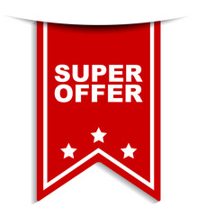 red vector banner super offer