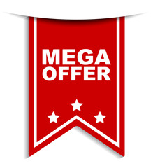 red vector banner mega offer