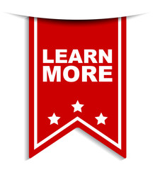 red vector banner learn more