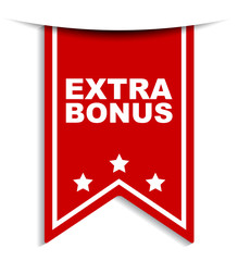red vector banner extra bonus