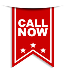 red vector banner call now