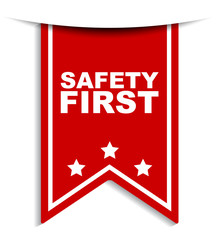 red vector banner safety first
