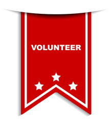 red vector banner volunteer