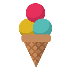 ice cream cone with three scopes