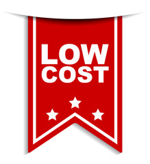 red vector banner low cost