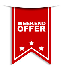 red vector banner weekend offer