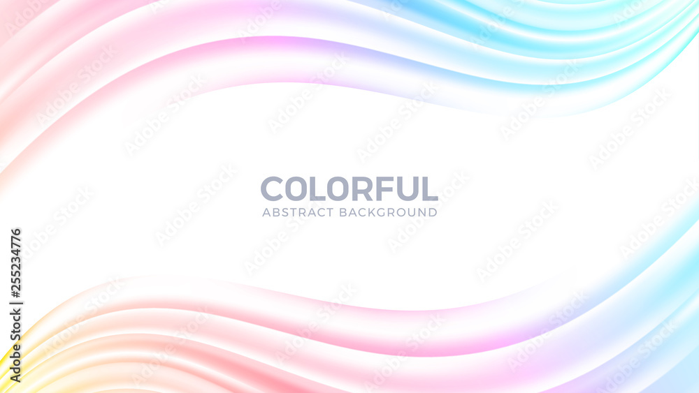 Wall mural flow abstract colorful background. creative modern dynamic wave background. trendy gradient shape ve