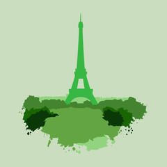 eiffel tower in paris vector illustration