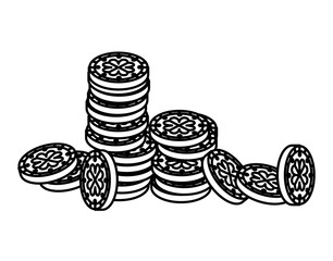 coins with clover saint patricks day