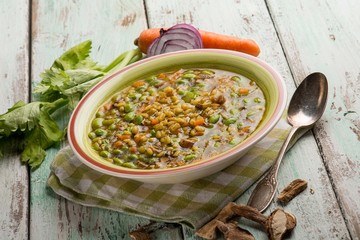 edamame soup with dried mushroom