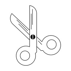 scissors utensil symbol isolated in black and white