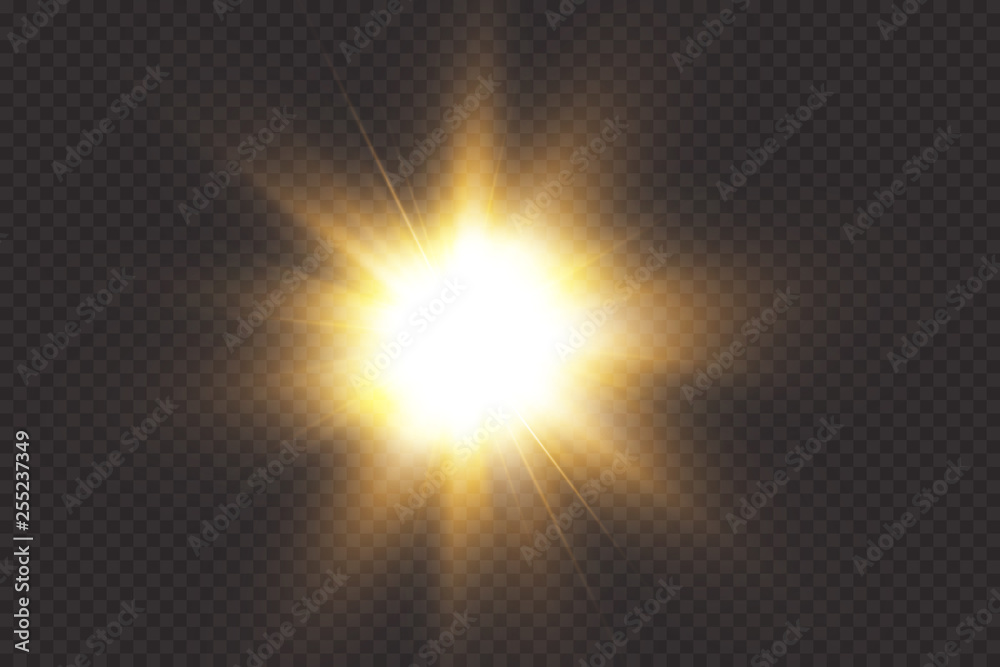 Canvas Prints white glowing light explodes on a transparent background. with ray. transparent shining sun, bright 