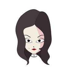 creative woman head draw