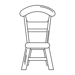 wooden chair dinning room isolated in black and white