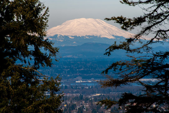 Scenic view of Mount St. Helens against sky