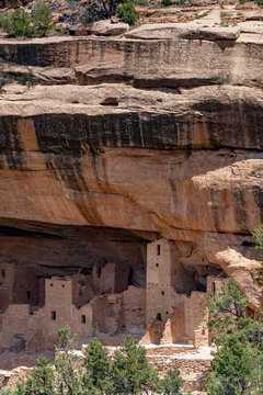 View of cliff palace at Mesa Verde National Park
