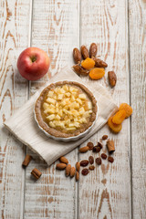 apple cake with dried grape and cinnamon