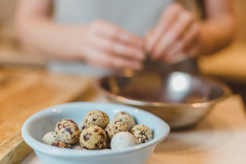 Quail eggs as an ingredient for dishes