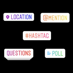 Social media story, Icons stories social media, vector illustration