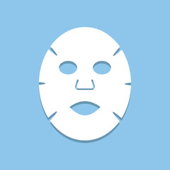 Facial mask flat icon. Medicine, cosmetology and health care. Vector illustration flat design