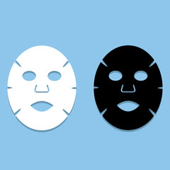 Fototapeta premium White and black facial sheet mask, skin care cosmetic