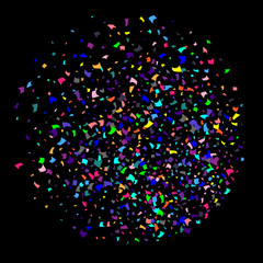 Colorful confetti on white background. 
