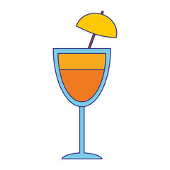 Cocktail with umbrella cup blue lines