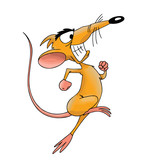 Cartoon Mouse running confidently vector illustration