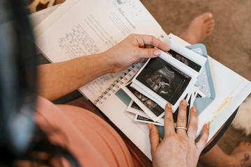 Pregnant woman with ultrasound