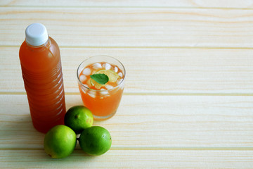 Iced tea with mint leaves