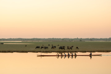 NAKHON PHANOM, THAILAND - Nov 4, 2018 : Training for rowing team race thailand