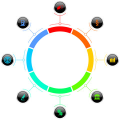 Obraz premium Infographic vector template for business presentation, technology diagram