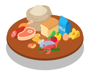Eating concept banner. Isometric banner of eating vector concept for web, giftcard and postcard