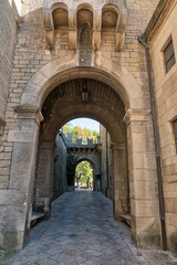 Fototapeta na wymiar San marino gate in medieval castle wall