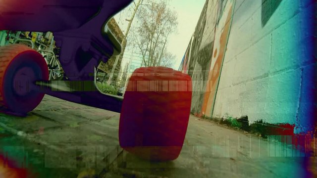 graffiti wall skateboard longboard skate sport city barcelona