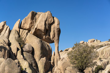 The granite rock of the Elefantito in La Pedriza, National Park of mountain range of Guadarrama in Manzanares El Real, Madrid, Spain.