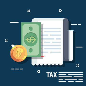 invoice report with biil and coin money