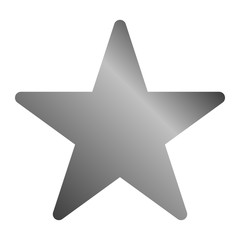 Star symbol icon - gray gradient, 5 pointed rounded, isolated - vector