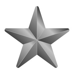 Star symbol icon - gray gradient 3d, 5 pointed rounded, isolated - vector