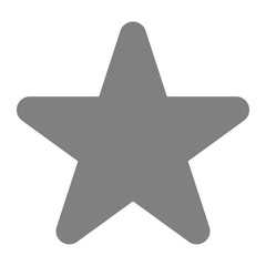 Star symbol icon - gray simple, 5 pointed rounded, isolated - vector