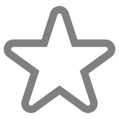 Star symbol icon - gray simple outline, 5 pointed rounded, isolated - vector