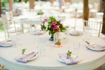 table setting,and flower compositions