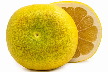 citrus fruit in a cut with a detailed peel