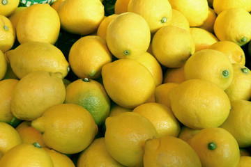 fresh lemons in the market