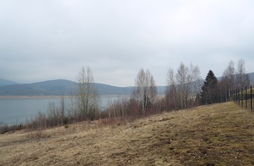 Winter near Mavrovo lake in Macedonian republic